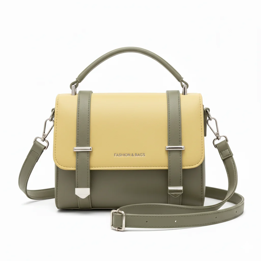 720 (6) Modern Two-Tone PU Leather Satchel Handbag – Convertible BTTop-Handle & Crossbody BTShoulder Bag for Women BT