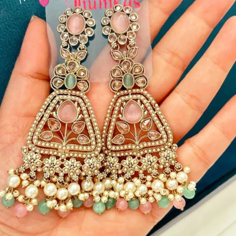 gj (15) Premium Mehndi Polish Long Jhumka Earrings gj