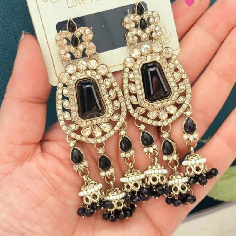 gj (23) Stone Chandelier Earrings gjj