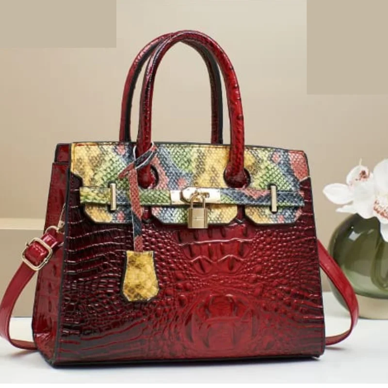1149 sm (8) Python "Touch" Satchel with Gold Hardware