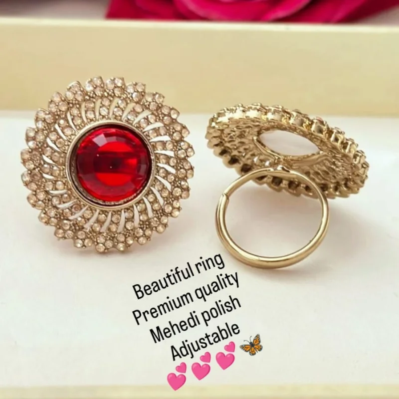 219 gj (1) Premium Antique Gold "Mehedi Polish" Statement Ring