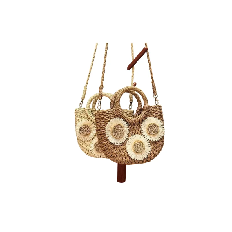 700 SM (3) Woven Straw Tote sm