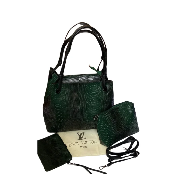 949 (1) Embossed 3-Piece Tote Handbag