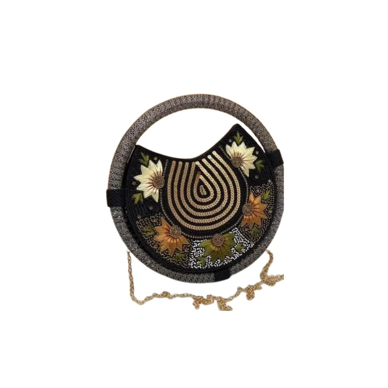 949 SM (14) Embellished Round Evening Clutch
