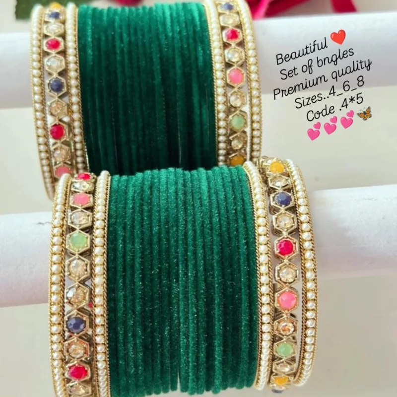 gj (28) Velvet Bangle Set gj